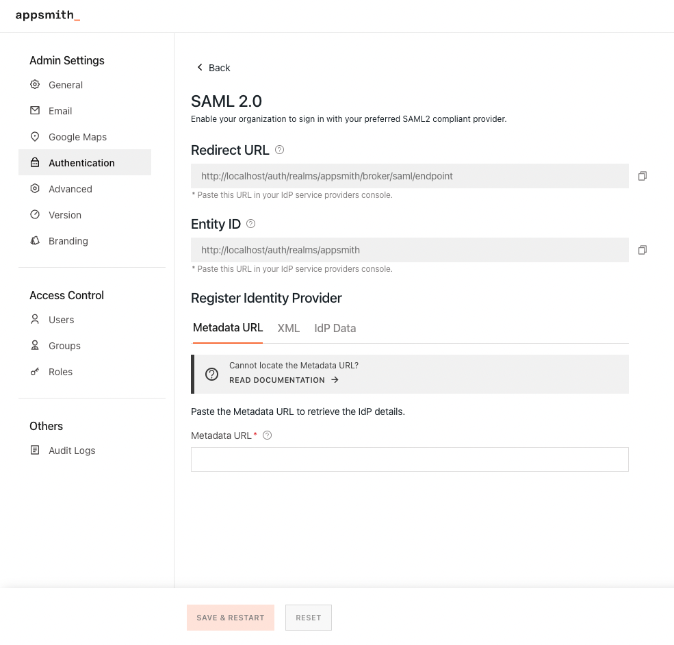 SAML configurations